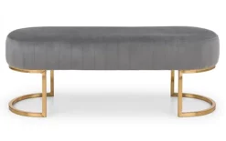 Velvet Cushion Bench - Light Grey -Furniture Store velvet cushion bench light grey0600736068017 02c MP