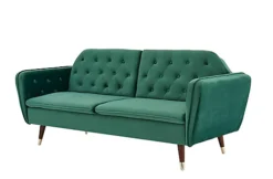 Velvet Fabric Sofa Bed 3 Seater Padded Suite Click Clack Luxury Recliner Sofabed, Dark Green -Furniture Store velvet fabric sofa bed 3 seater padded suite click clack luxury recliner sofabed dark green5056546206258 02c MP