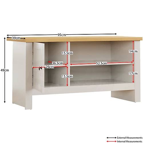 Vida Designs Arlington 1 Door TV Unit, White 4 Vida Designs Arlington 1 Door TV Unit, White - Image 2