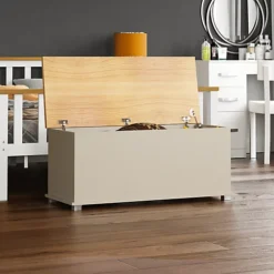 Vida Designs Arlington Storage Ottoman Grey Storage Bench Chest Bedroom Living Room  -Furniture Store vida designs arlington storage ottoman grey storage bench chest bedroom living room 5056562198612 03c MP