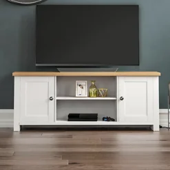 Vida Designs Arlington White 2 Door TV Unit Stand -Furniture Store vida designs arlington white 2 door tv unit stand5056562000304 03c MP