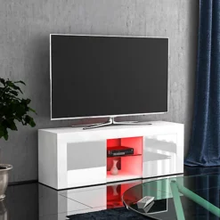 Vida Designs Eclipse White 2 Door LED TV Unit Sideboard Cabinet