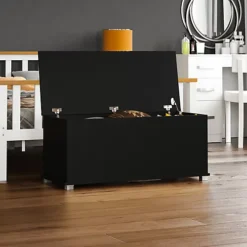 Vida Designs Leon Storage Ottoman Black Storage Bench Chest Bedroom Living Room  -Furniture Store vida designs leon storage ottoman black storage bench chest bedroom living room 5056562198599 03c MP