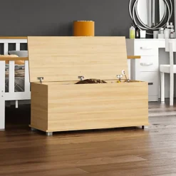 Vida Designs Leon Storage Ottoman Pine Storage Bench Chest Bedroom Living Room  -Furniture Store vida designs leon storage ottoman pine storage bench chest bedroom living room 5056562198605 03c MP