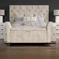 Vida Designs Seville Storage Ottoman Crushed Velvet Champagne Storage Bench Chest Bedroom Living Room  -Furniture Store vida designs seville storage ottoman crushed velvet champagne storage bench chest bedroom living room 5056562198544 03c MP