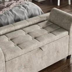 Vida Designs Seville Storage Ottoman Crushed Velvet Champagne Storage Bench Chest Bedroom Living Room  -Furniture Store vida designs seville storage ottoman crushed velvet champagne storage bench chest bedroom living room 5056562198544 04c MP