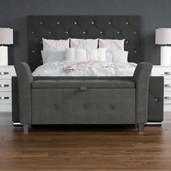 Vida Designs Seville Storage Ottoman Dark Grey Linen Storage Bench Chest Bedroom Living Room  -Furniture Store vida designs seville storage ottoman dark grey linen storage bench chest bedroom living room 5056562198568 03c MP