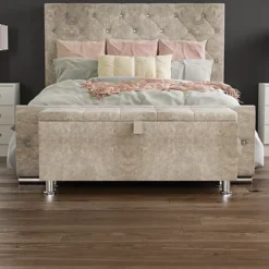 Vida Designs Valencia Storage Ottoman Crushed Velvet Champagne Storage Bench Chest Bedroom Living Room  -Furniture Store vida designs valencia storage ottoman crushed velvet champagne storage bench chest bedroom living room 5056562198490 04c MP