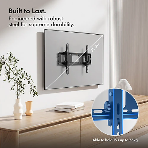VonHaus Tilting Wall Mount For 32-70" Screens, TV Bracket W/Spirit Level, Flat To Wall Mount, 75kg Capacity, Max VESA: 600x400mm 4 VonHaus Tilting Wall Mount For 32-70" Screens, TV Bracket W/Spirit Level, Flat To Wall Mount, 75kg Capacity, Max VESA: 600x400mm - Image 2