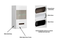 Wall Display Cabinet Glass Door Unit LED Light White Gloss Azteca -Furniture Store wall display cabinet glass door unit led light white gloss azteca5060958045626 04c MP