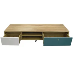 Watsons Industrial Low Wide Entertainment Storage Unit With 2 Drawers Oak -Furniture Store watsons industrial low wide entertainment storage unit with 2 drawers oak5012053967297 03c MP