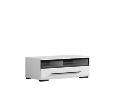 White Gloss TV Cabinet TV Unit Entertainment Stand Glass Drawer Black Rim Fever -Furniture Store white gloss tv cabinet tv unit entertainment stand glass drawer black rim fever5901451020263 03c MP