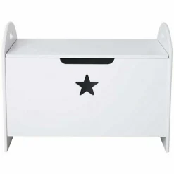 White Wooden Kid's Toy Box With Star