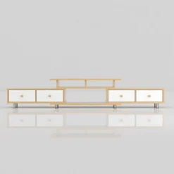 Wooden Wide White Oak TV Cabinet Stand Cupboard Unit Lowboard Table Furniture -Furniture Store wooden wide white oak tv cabinet stand cupboard unit lowboard table furniture5057102011064 04c MP