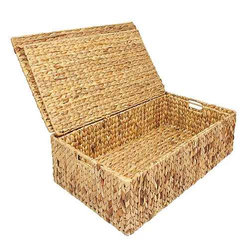 Woodluv Set Of 2 Water Hyacinth Under Bed Storage Box Chest Basket -Extra Large & Large 3 Woodluv Set Of 2 Water Hyacinth Under Bed Storage Box Chest Basket -Extra Large & Large